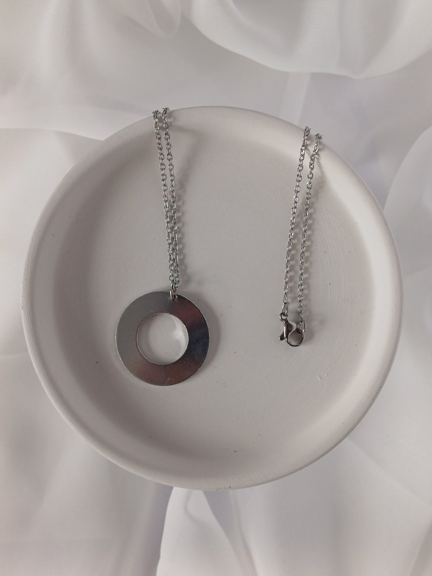 Open Circle Initial Necklace